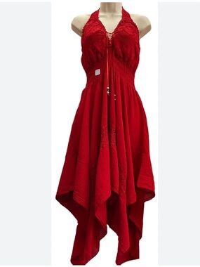 Peruvian Cotton Halter Dress Size XL